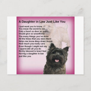 Carte Postale Cairn Terrier - Belle-fille Poème