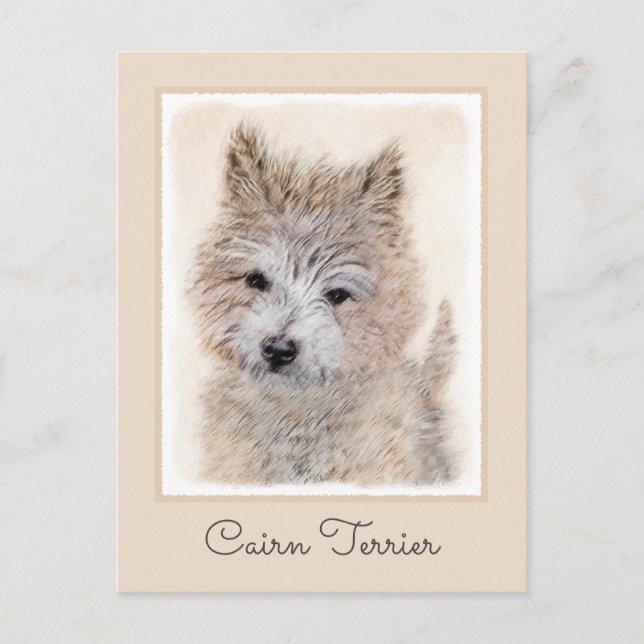 Carte Postale Cairn Terrier Peinture Chiot - Art Chien original (Devant)