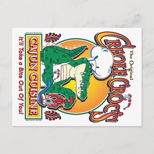 Carte Postale Cajun Crocs Cuisine Céole (Devant)