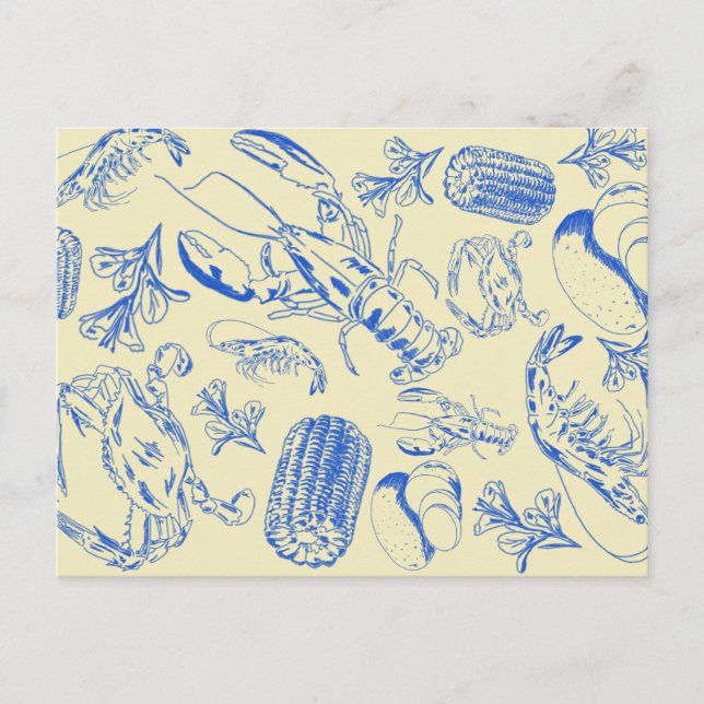 Carte Postale Cajun Seafood Boil - Southern Coastal Food Postcar (Devant)