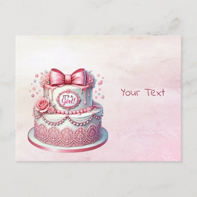 Carte postale Cake Rose Bow (Devant)