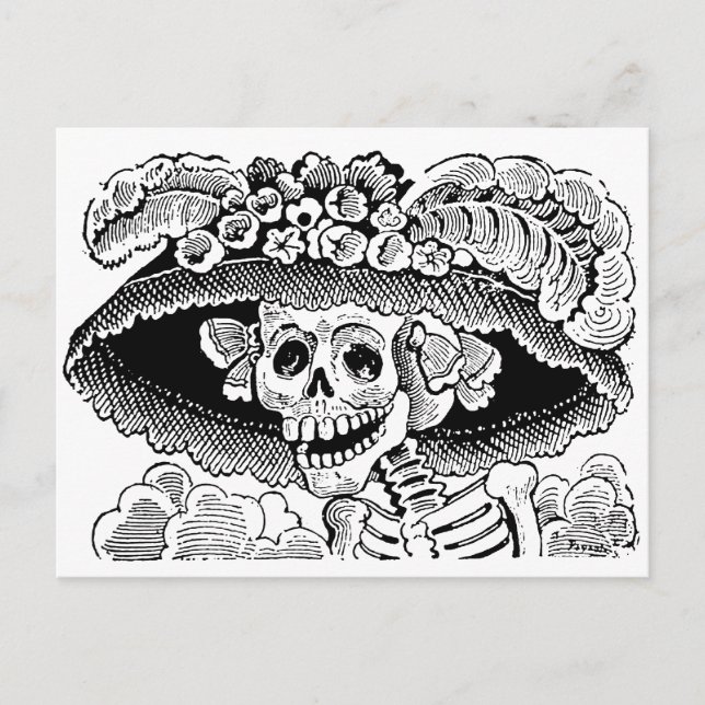 Carte Postale Calavera Garbancera par José Guadalupe Posada (Devant)