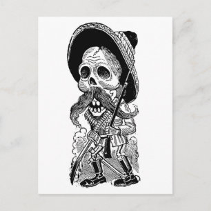 Carte Postale Calavera zapatiste. c. début des années 1900. Mexi