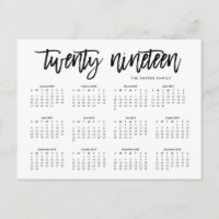 Calendrier 2019 | Typographie moderne