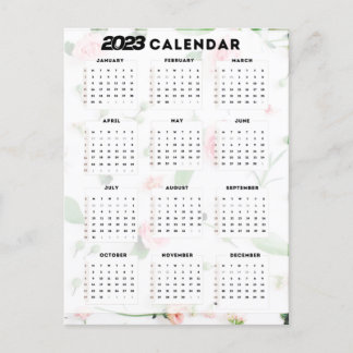 Carte Postale calendrier 2023 floral