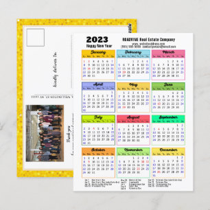Carte Postale Calendrier 2023 Parties scintillant Or moderne Pho