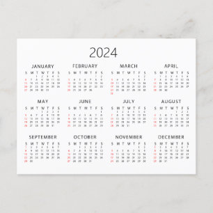 Carte Postale Calendrier 2024