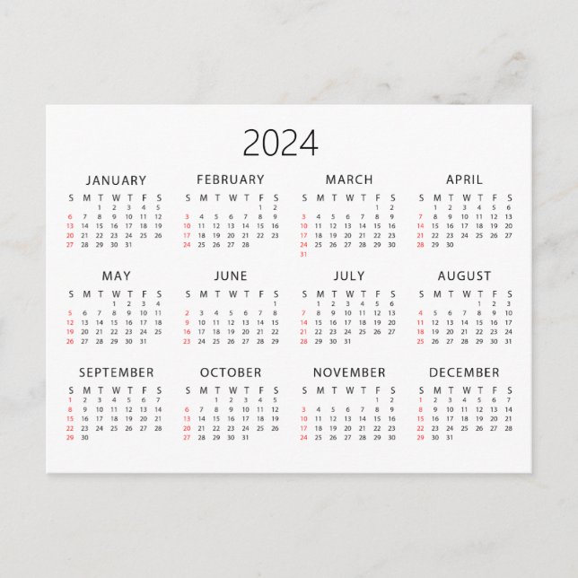 Carte Postale Calendrier 2024  (Devant)
