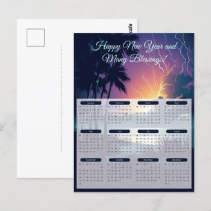Carte Postale Calendrier 2024 du tonnerre et de la foudre