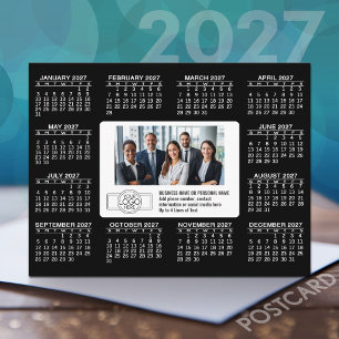 Carte Postale Calendrier 2027 avec coordonnées du logo