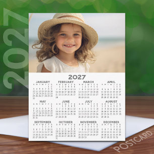 Carte Postale Calendrier 2027 avec Photo - Vue annuelle complète