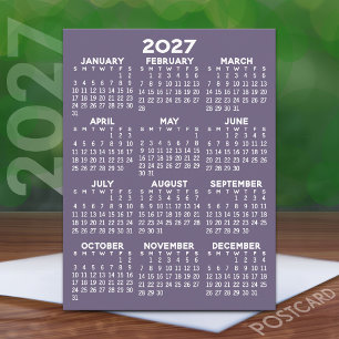 Carte Postale Calendrier annuel 2027 - Minimaliste de base