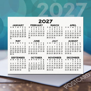 Carte Postale Calendrier annuel 2027 - Noir horizontal