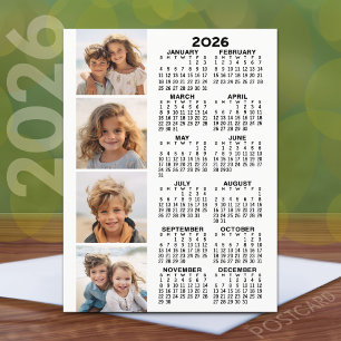 Carte Postale Calendrier avec 4 photos - noir blanc