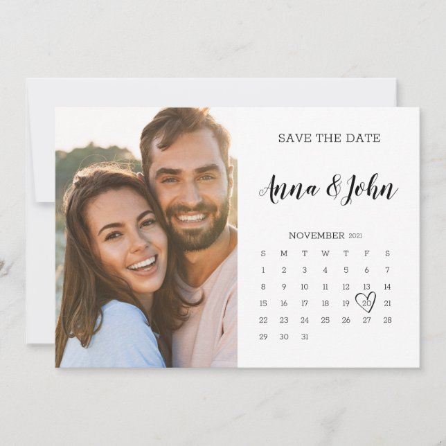 Carte postale Calendrier avec photo Enregistrer la (Devant)