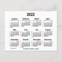 Calendrier blanc de 52 semaines 2022 par Janz
