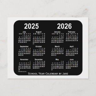 Carte Postale Calendrier de l'année scolaire Smokey Neon 2025-20