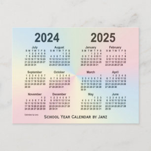 Carte Postale Calendrier de l'école Rainbow Cloud 2024-2025 par 