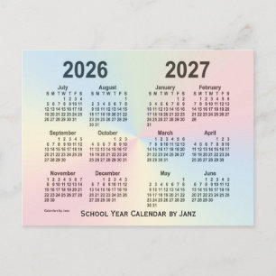 Carte Postale Calendrier de l'école Rainbow Cloud 2026-2027 par 