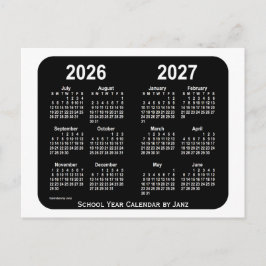 Carte Postale Calendrier de l'école White Neon 2026-2027 par Jan
