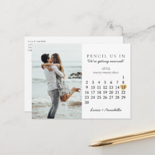Carte Postale Calendrier de mise en réserve Cœur Doré Avril 2023
