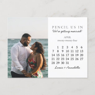 Carte Postale Calendrier de sauvegarde de date avril 2024 Calend