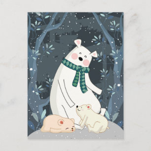 Carte Postale Calendrier des ours polaires mignons