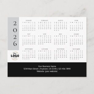 Carte postale Calendrier du logo professionnel 202