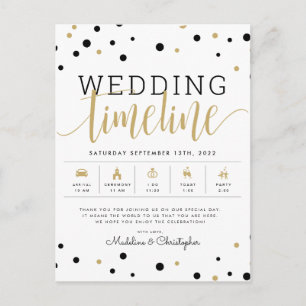 Carte Postale CALENDRIER DU MARIAGE Invités