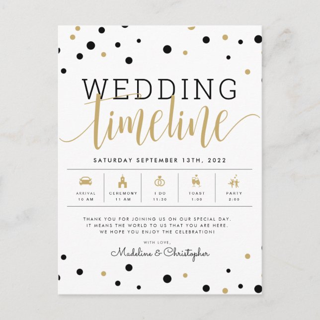 Carte Postale CALENDRIER DU MARIAGE Invités (Devant)