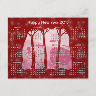 Carte postale Calendrier Forêt Imaginaire neige 20