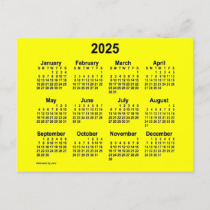 Carte Postale Calendrier jaune miniature 2025 de Janz