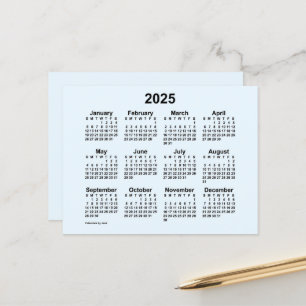 Carte Postale Calendrier Mini Alice Blue 2025 de Janz Postcard