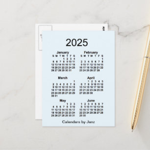 Carte Postale Calendrier Mini Alice Blue 6 Mois 2025 de Janz