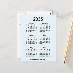 Carte Postale Calendrier mini Alice Blue 6 mois de Janz 2035