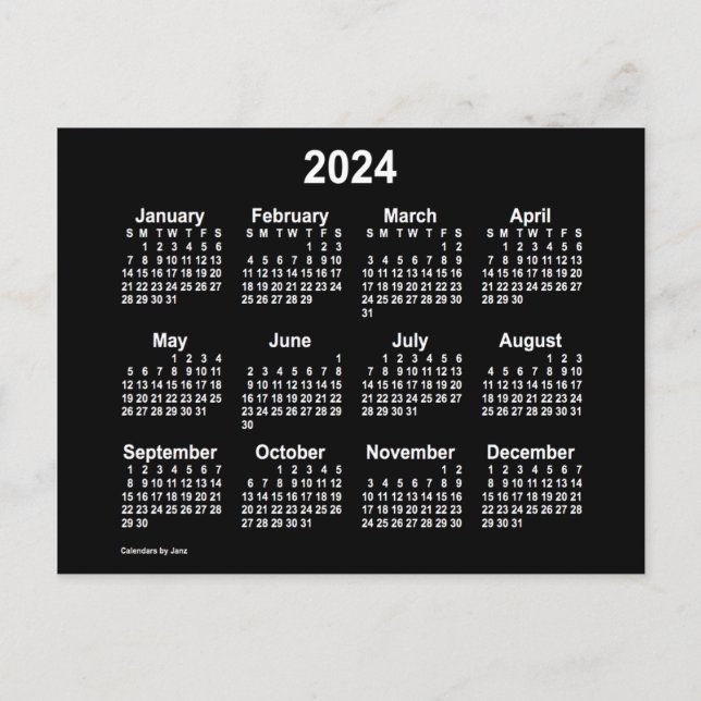 Carte Postale Calendrier mini blanc 2024 de Janz (Devant)