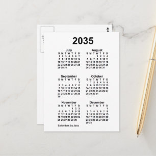 Carte Postale Calendrier mini de 6 mois blanc 2035 de Janz