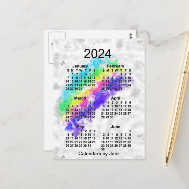 Carte Postale Calendrier mini de 6 mois de Rainbows End 2024 par (Devant/Arrière en situation)