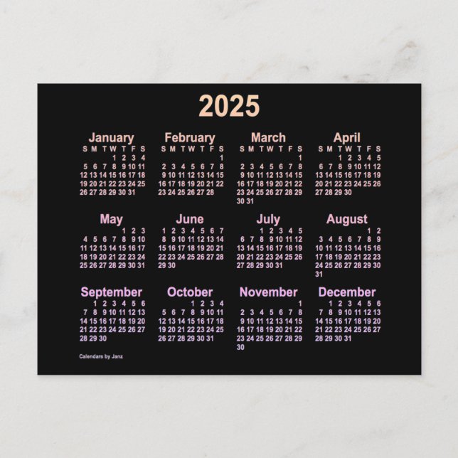 Carte Postale Calendrier Mini Ipanema 2025 Neon de Janz (Devant)