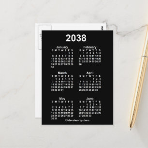Carte Postale Calendrier Mini Janz 2038 Neon Blanc 6 Mois
