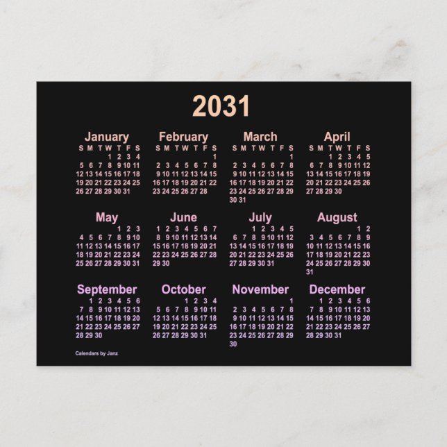 Carte Postale Calendrier mini Neon Ipanema 2031 de Janz (Devant)