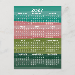 Carte Postale Calendrier - motif rayure abstrait moderne