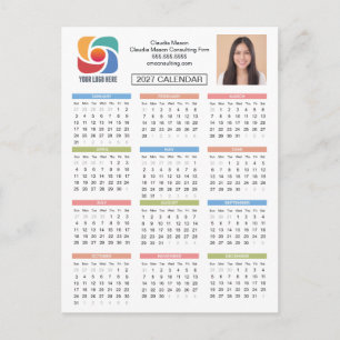 Carte Postale Calendrier personnalisé 2027 Entreprise Logo Socié