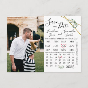 Carte Postale Calendrier photo enregistrer le jour de mariage de
