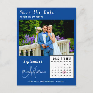 Carte Postale Calendrier photo personnalisé simple Enregistrer l