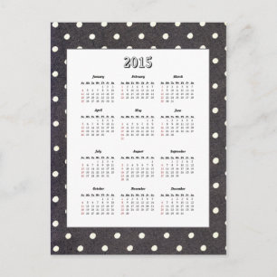 Carte postale Calendrier Polka Dot 2015