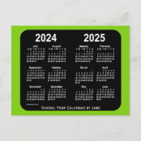 Calendrier scolaire 2024-2025 de Yellowgreen Neon