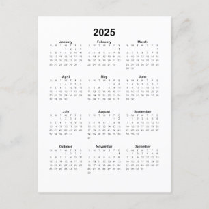 Carte Postale Calendrier vertical 2025