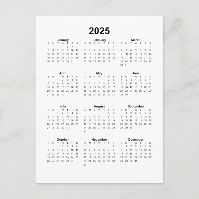 Carte Postale Calendrier vertical 2025 (Devant)