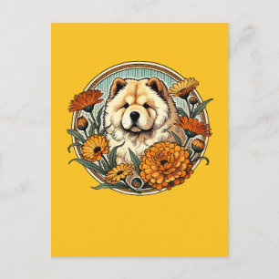 Carte Postale Calendula Chow Chow Chien
